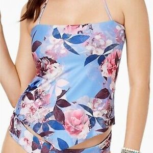 Becca Orchid Bloom V-Hem Halter Tankini Top